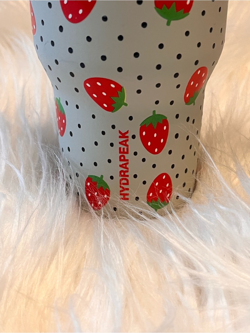 Hydrapeak Strawberry Print White Travel Mug with Handle new 40 onz - Picture 3 of 11